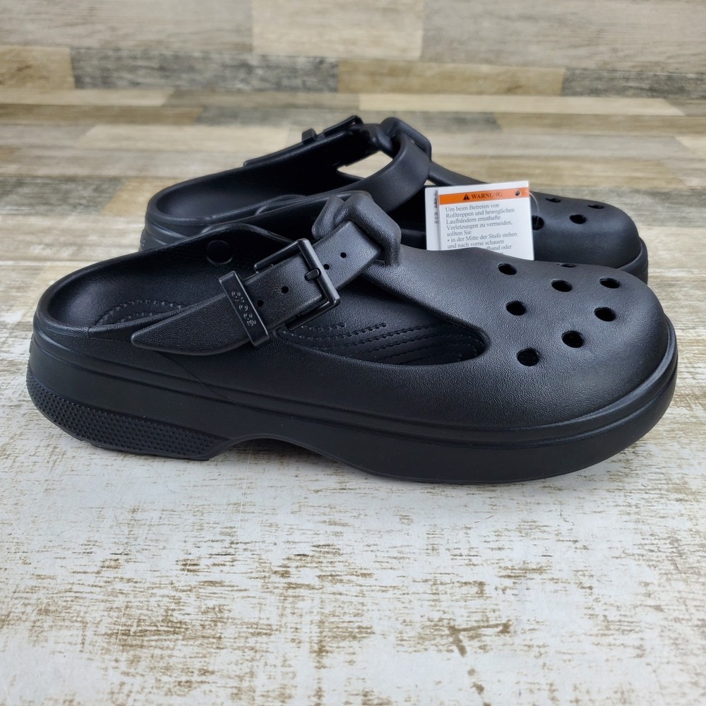 Crocs Classic Mary Jane Clogs Womens 10 Black Comfort Round Toe Slip On